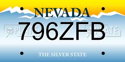 796ZFB Nevada License Plate