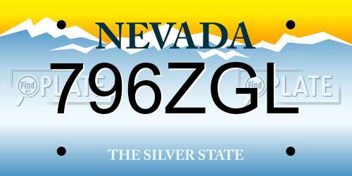 796ZGL Nevada License Plate