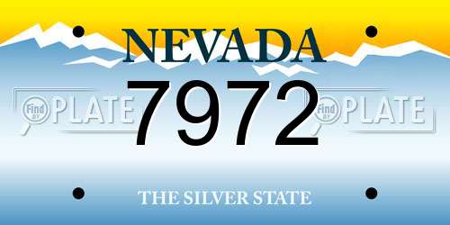 7972 Nevada License Plate