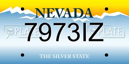 7973IZ Nevada License Plate
