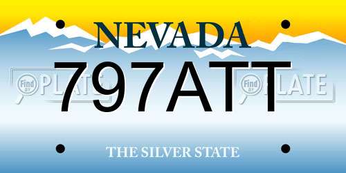 797ATT Nevada License Plate