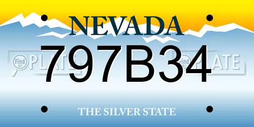 797B34 Nevada License Plate