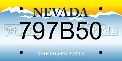 797B50 Nevada License Plate