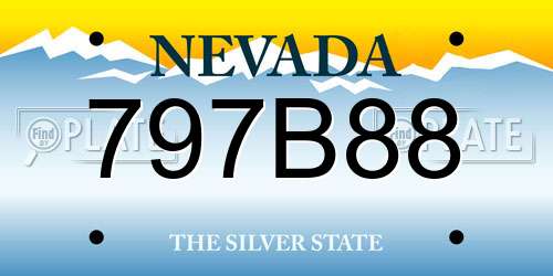 797B88 Nevada License Plate