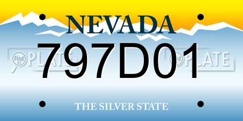 797D01 Nevada License Plate
