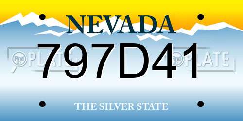 797D41 Nevada License Plate