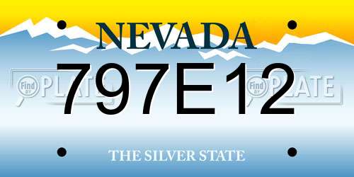 797E12 Nevada License Plate
