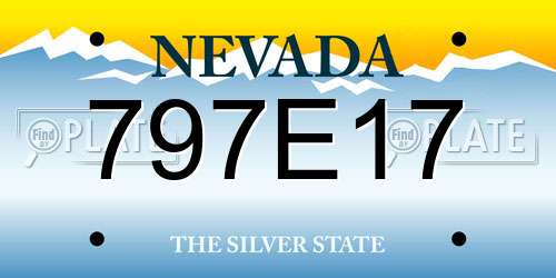 797E17 Nevada License Plate