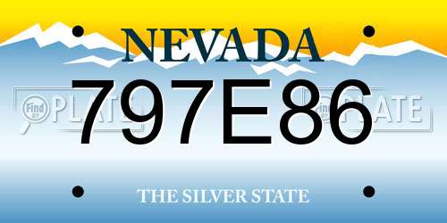 797E86 Nevada License Plate
