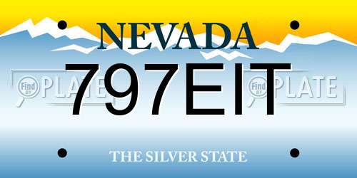 797EIT Nevada License Plate