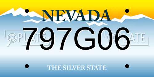 797G06 Nevada License Plate