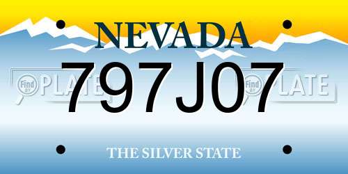 797J07 Nevada License Plate