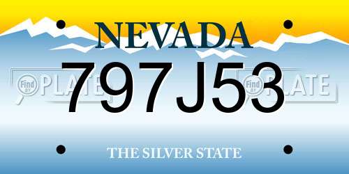 797J53 Nevada License Plate