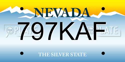 797KAF Nevada License Plate