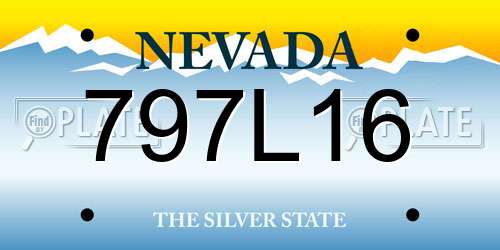 797L16 Nevada License Plate