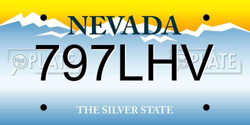 797LHV Nevada License Plate