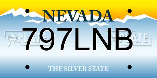 797LNB Nevada License Plate