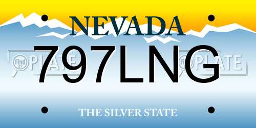 797LNG Nevada License Plate