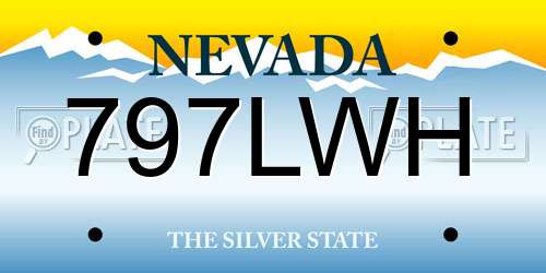 797LWH Nevada License Plate