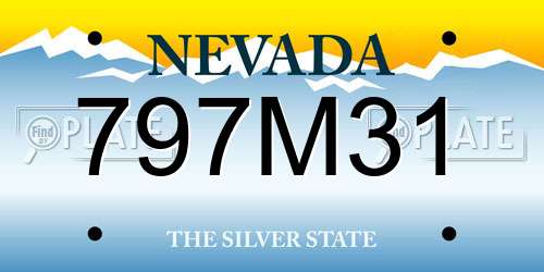 797M31 Nevada License Plate