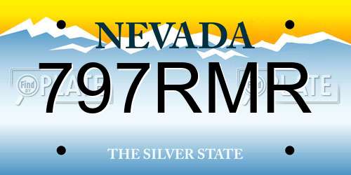 797RMR Nevada License Plate