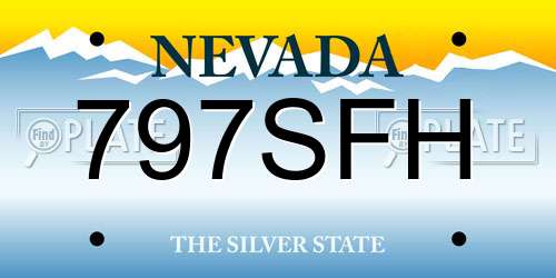 797SFH Nevada License Plate