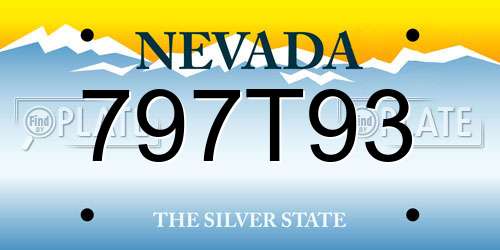 797T93 Nevada License Plate