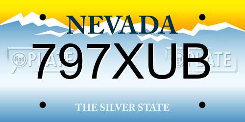 797XUB Nevada License Plate