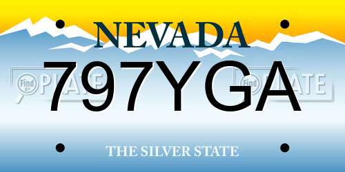 797YGA Nevada License Plate