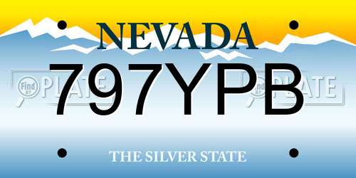 797YPB Nevada License Plate