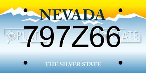797Z66 Nevada License Plate