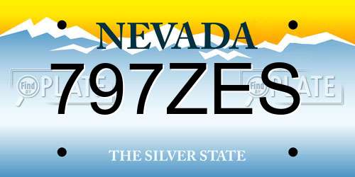 797ZES Nevada License Plate