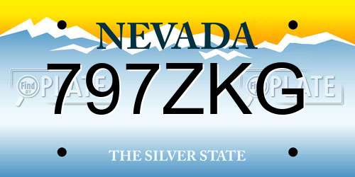 797ZKG Nevada License Plate
