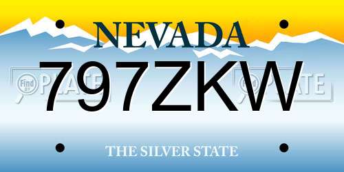 797ZKW Nevada License Plate
