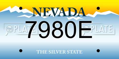 7980E Nevada License Plate