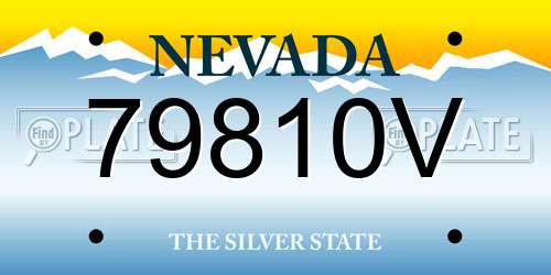 79810V Nevada License Plate