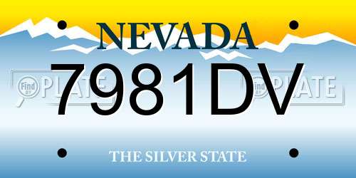7981DV Nevada License Plate