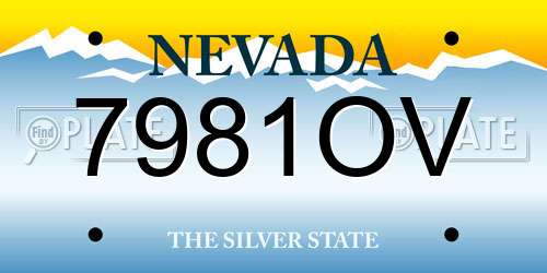 7981OV Nevada License Plate