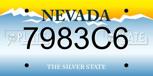 7983C6 Nevada License Plate