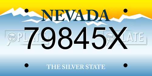 79845X Nevada License Plate