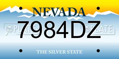 7984DZ Nevada License Plate