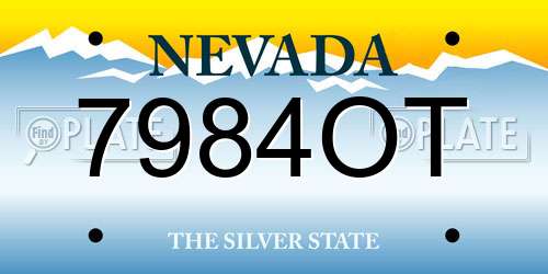 7984OT Nevada License Plate