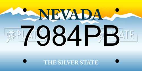 7984PB Nevada License Plate