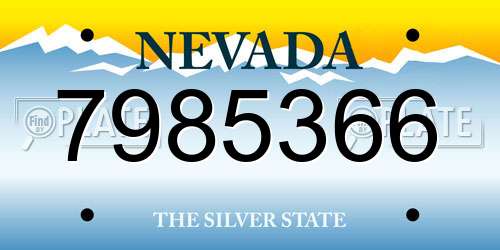 7985366 Nevada License Plate