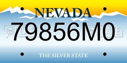 79856M0 Nevada License Plate
