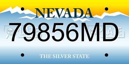 79856MD Nevada License Plate