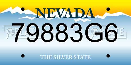 79883G6 Nevada License Plate