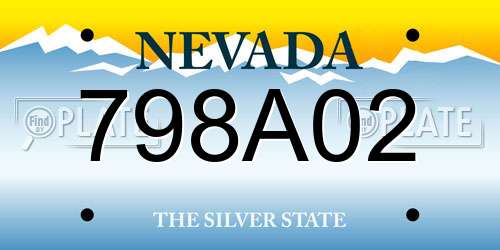 798A02 Nevada License Plate