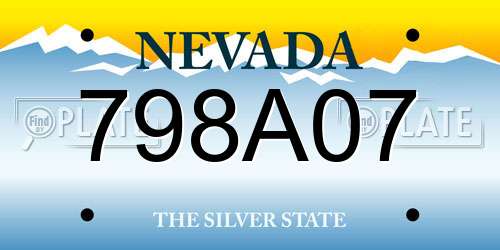 798A07 Nevada License Plate