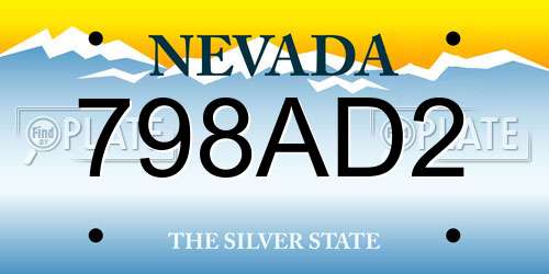 798AD2 Nevada License Plate